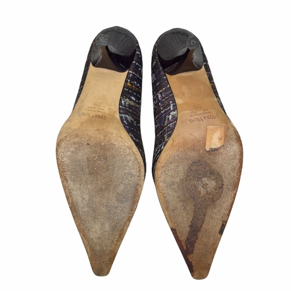 Vera Wang vintage Silk Multicoloured Kitten Heel - Picture 5 of 5